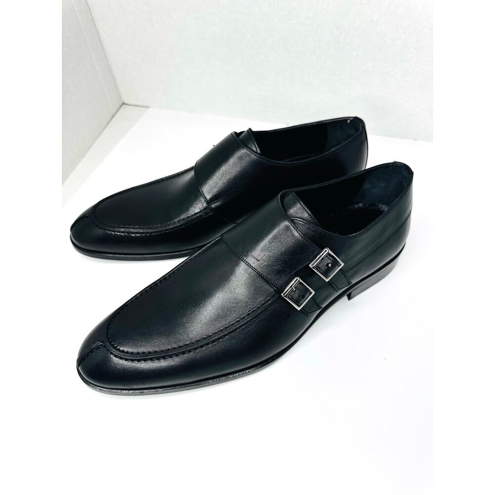Vellapais Black Double Monk Strap Dress Shoes Arlington size US 13 - Picture 8 of 11